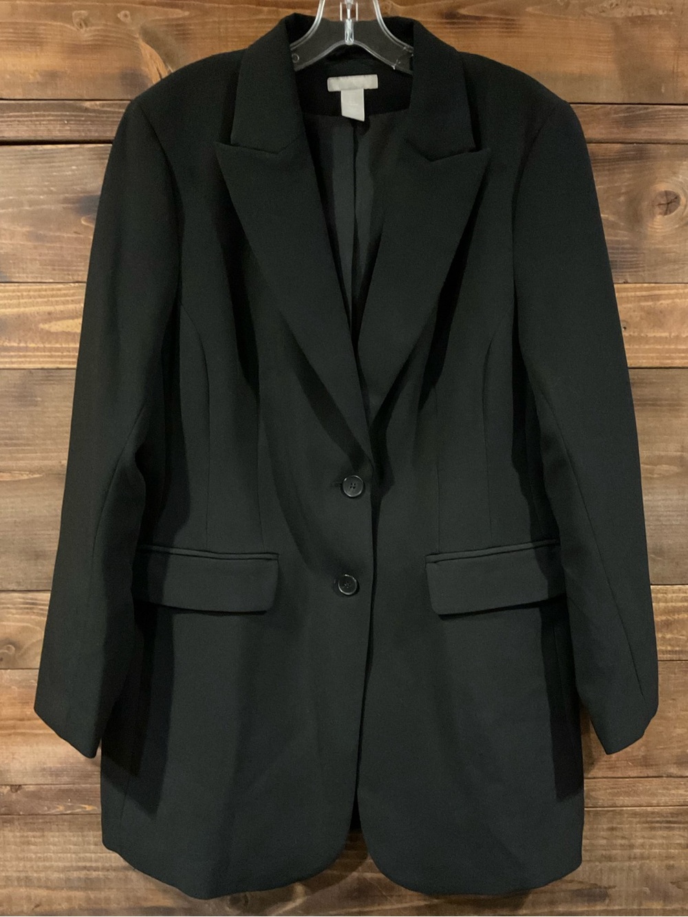 H&M Black Long Single-Breasted Women's Blazer Large
